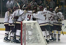 The Eagles celebrate their return to the national title game.