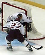 Mike Lephart scored the second BC goal, but UND would rally late in the game. (Photo by Ed Trefzger)