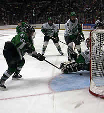 Ryan Miller made 34 saves, but couldn't lead Michigan State to the NCAA title game.