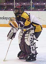 UMD goalie Tuula Puputti stopped 29 shots, including 16 in the final period to preserve the championship. (photos by Jason Waldowsky)