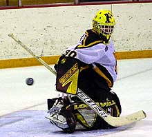 Mike Brown earned the shutout for Ferris State Friday night (photography by Christopher Brian Dudek).