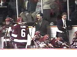 Harvard coach Mark Mazzoleni tried to fire up the troops, but was ultimately helpless.