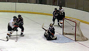 Kevin Collins ties the game with Brockport's second goal midway through the contest.  (Photos by Scott Biggar)