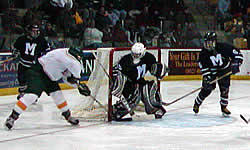 Gary Bowman's wraparound early in the third made it 2-0 Oswego.