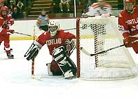 Cortland's John Larnerd was busy most of the night. (photo: Russell Jaslow)