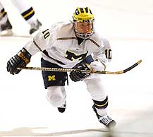 Dwight Helminen scored the game winner for the Wolverines. (photo: Michigan sports information)