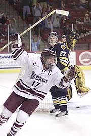 Tim Turner helped UMass come back, delivering the game-tying goal.