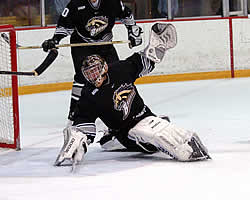 Mike Mantua made 39 saves in the Broncos' loss.