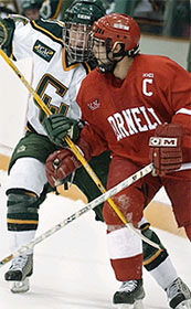 Mac Faulkner (l.), here battling with Ryan Vesce, hopes to lead a Clarkson resurgence (photo: Christopher Lenney).