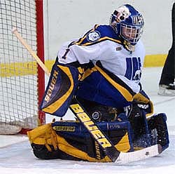 Keith Bartusch got his first collegiate shutout with saves like this one.