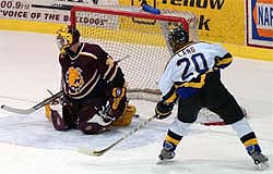 Aaron Voors scores his first of the night. (photos: Christopher Brian Dudek)