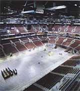 The First Union Center's hockey setup. Seating capacity is 19,500.