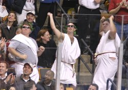 The togas were out in force at the FleetCenter (photo: Pedro Cancel).