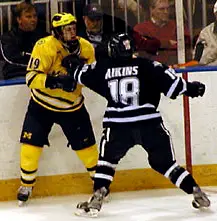 Andrew Ebbett and Justin Aikins square off Saturday (photos: Kelly McGinnis).