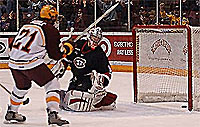 Troy Riddle scores for the Gophers Friday night (photo: Jason Waldowski).