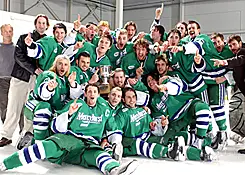 The  Lakers celebrate the AHA title, and their third trip in five years to the NCAAs.