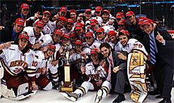 The Pioneers enjoy the company of the Broadmoor Trophy for the fourth time (photo: Jason Waldowski).