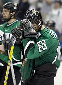 UND senior Brian Canady after the Sioux's loss in the national title game (photo: Melissa Wade).