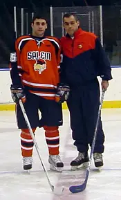 Head Coach Bill ONeill with son and leading scorer Andrew have Salem State winning games.