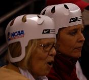 The paper helmet is 2006's fashion statement at the Frozen Four (photo: Skip Strandberg).