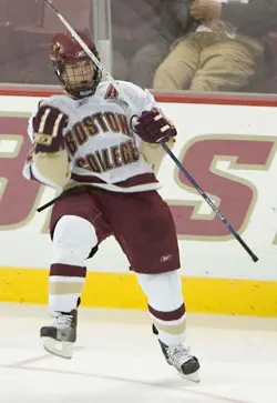 Chris Collins celebrates goal No. 1 against Northeastern (photos: Melissa Wade).