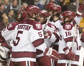 The Crimson celebrates its first Beanpot win since 2003 (photos: Melissa Wade).