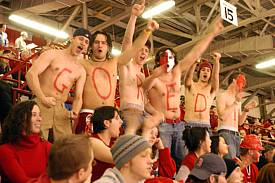 Fans enjoy the 2005 edition of the Big Red Freakout! (photo: RPI sports information)