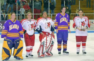 Allison Cubberley, Julie Devereux, Bree Doyle, Kayla Coady, and MVP Danielle Blanchard made the All-Tourney Team. / Bill Roberts