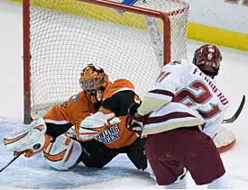 Benn Ferriero scores his second goal of the game (photo: Melissa Wade).