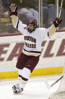 Matt Lombardi celebrates his first collegiate goal.