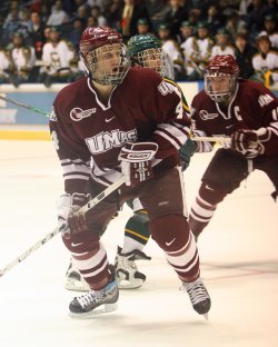 Jonathan Wessbecker helped lead the defense in the goaltending duel (photo: Karen Winger)