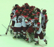 Plattsburgh celebrates its win over Elmira.