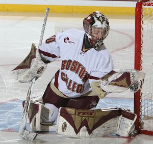 Molly Schaus hasn't suffered from a lack of work in net at Boston College.