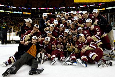 Boston College won its eighth Hockey East tournament title Saturday night (photos: Melissa Wade).