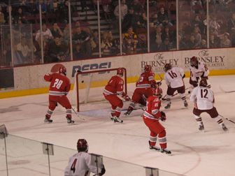 Tom May scores in the first period.  Photo: Candace Horgan