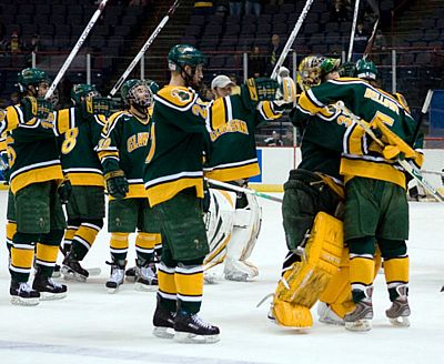 Clarkson scored twice to overcome an early St. Cloud State lead (photo: Melissa Wade).