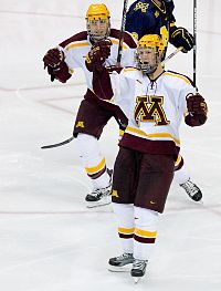 Ryan Flynn (foreground) scored the Gophers' third goal of the game (photo: Melissa Wade).