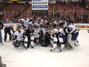 Notre Dame with the Mason Cup (photo: Matt Mackinder).