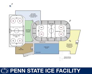 A drawing shows the floor plan for the new Penn State arena (photo: Penn State Athletics).