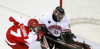 Nebraska-Omaha goalie Ryan Massa stops Miami