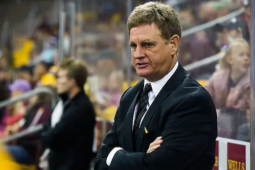 01 Oct 16:  Mel Pearson (Michigan Tech - Head Coach). The University of Minnesota Duluth Bulldogs host the Michigan Technological University Huskies in a non-conference matchup at Amsoil Arena in Duluth, MN. (Jim Rosvold/USCHO.com)