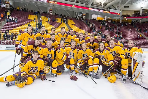 31 Dec 16:  2016 Mariucci Classic Champions.  The University of Minnesota Golden Gophers host the University of Massachusetts Minutemen in the championship game of the 2016 Mariucci Classic at Mariucci Arena in Minneapolis, MN. (Jim Rosvold)