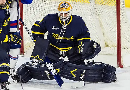 Merrimack College MHOC vs. UMasss Lowell at Tsongas Arena in Lowell, MA on December 9, 2016. Photo: Mike Gridley (Mike Gridley)