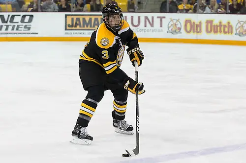 01 Oct 16:  Matt Roy (Michigan Tech - 3). The University of Minnesota Duluth Bulldogs host the Michigan Technological University Huskies in a non-conference matchup at Amsoil Arena in Duluth, MN. (Jim Rosvold/USCHO.com)