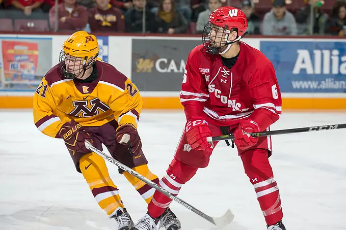 2 Dec 17: The University of Minnesota Golden Gophers hosts the University of Wisconsin Badgers in a B1G matchup at 3M Arena at Mariucci in Minneapolis, MN. (Jim Rosvold/USCHO.com)