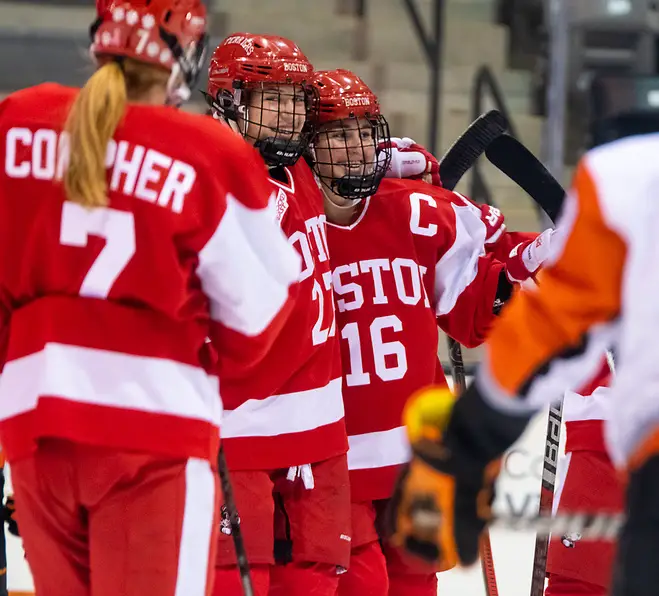 Nara Elia (27 - Boston University), Sammy Davis (16 - Boston University) (2018 Omar Phillips)