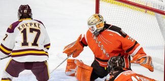 Ryan Bednard (35 - Bowling Green), Cole Koepke (17 - Minnesota Duluth) (2019 Omar Phillips)