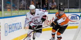 Bobby Hampton (27 - Northeastern), Dan Willett (5 - RIT) (2017 Omar Phillips)